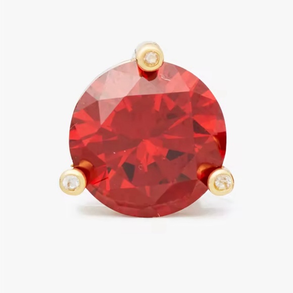 Kate Spade Garnet Red Rise and Shine Studs Cubic Zirconia Titanium Post Earrings - Picture 5 of 7